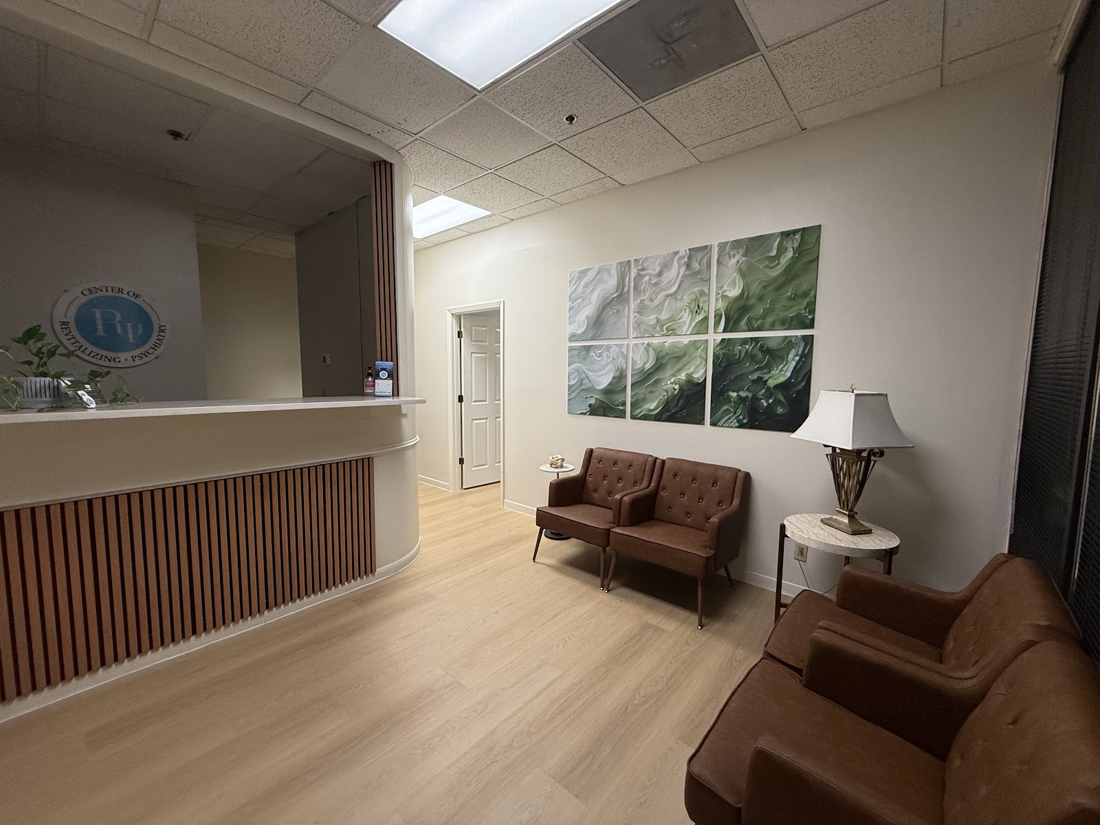 Reception desk and hallway